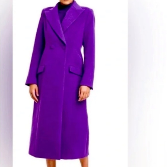 Sergio Hudson Target Purple Double-Breasted Coat - Picture 1 of 4